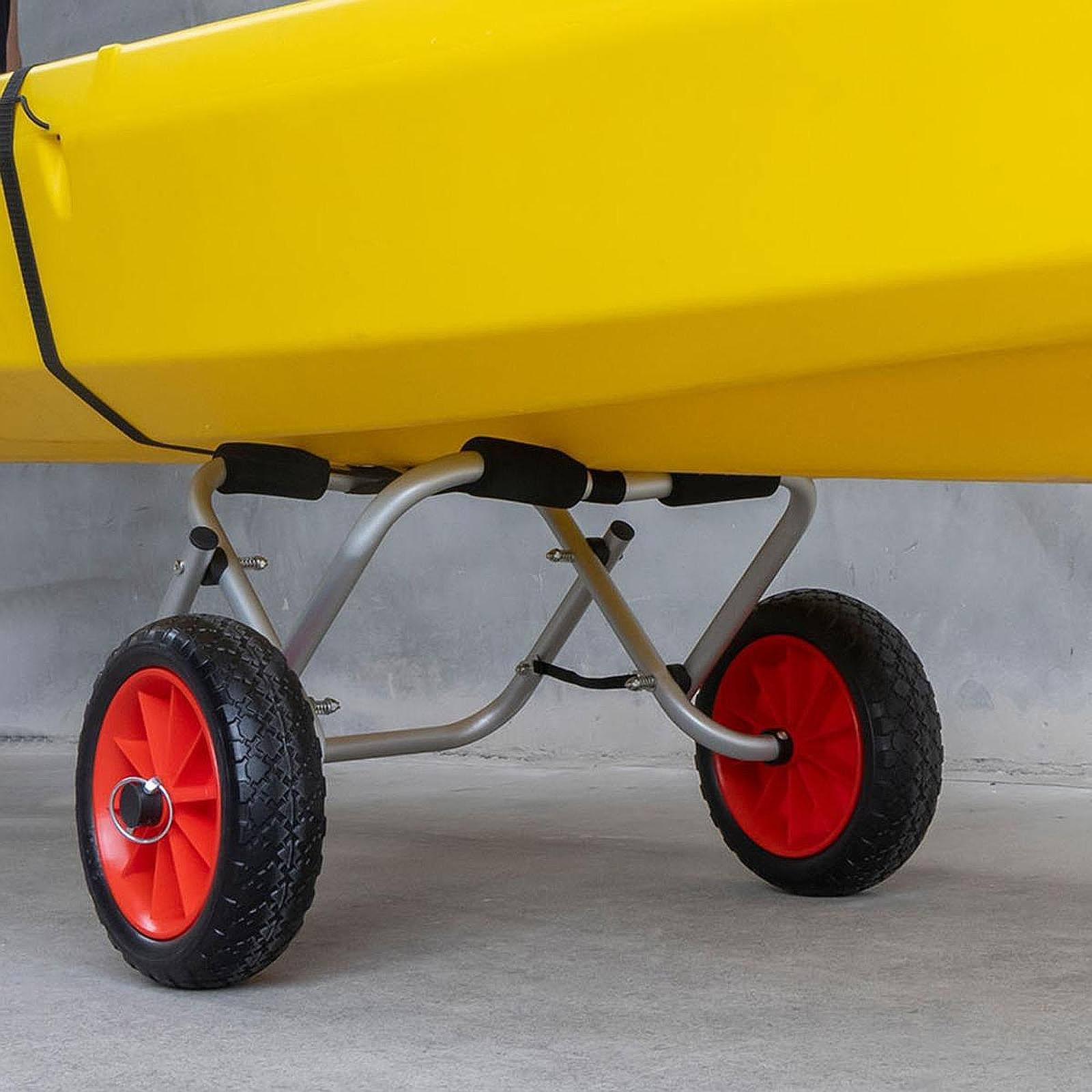 Fishing Kayak Cart - รถเข็นเรือคายัคพับได้ล้อแข็ง Heavy Duty อลูมิเนียมอัลลอยด์รถพ่วงเรือมหาสมุทร